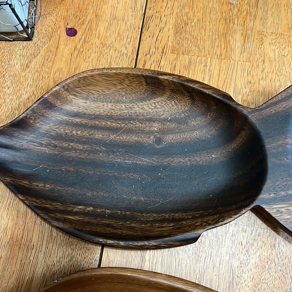 Set of 6 Pacific Merchants Acaciaware Fish platters - Picture 2 of 11